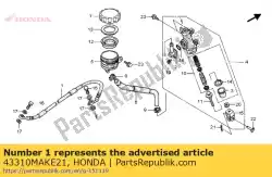Here you can order the hose comp,rr brk from Honda, with part number 43310MAKE21:
