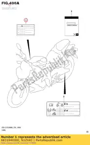 Suzuki 6831940J00 label, algemeen w - Onderkant