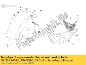 aprilia GU32494010 plate - Bottom side