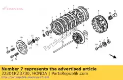 Ici, vous pouvez commander le disque, friction d'embrayage auprès de Honda , avec le numéro de pièce 22201KZ3730: