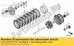 plaat, koppeling van Honda, met onderdeel nummer 22321KF0770, bestel je hier online: