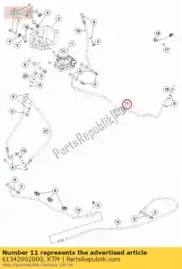 ktm 61342002000 manguera de freno control de freno trasero - Lado inferior