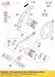 Aquí puede pedir cubo de rueda delantera cpl. 12 de KTM , con el número de pieza 70009010044: