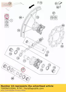 ktm 70009010044 cubo de rueda delantera cpl. 12 - Lado inferior