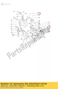 Piaggio Group 828212 pump-cylinder pipe fitting link - Bottom side