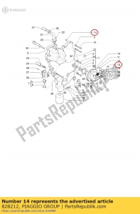 aprilia 828212 pomp-cilinder pijp montage link - Onderkant