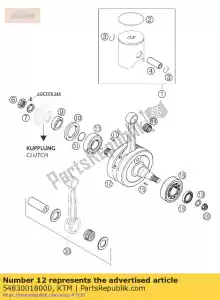 ktm 54830018000 curso do virabrequim 72 250 sx - Lado inferior