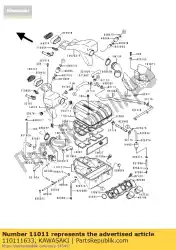 luchtfilter, lwr zx600-e8 van Kawasaki, met onderdeel nummer 110111633, bestel je hier online: