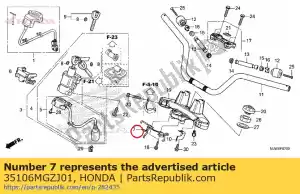 honda 35106MGZJ01 guia comp., cabo - Lado inferior