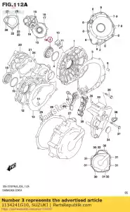 suzuki 1134241G10 tampa, folga da embreagem - Lado inferior