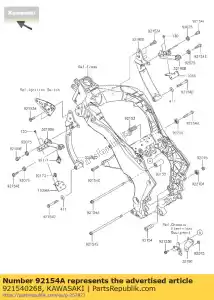 kawasaki 921540268 boulon, à bride, 10x270 zr1000daf - La partie au fond