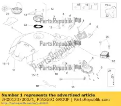 Aqui você pode pedir o tanque de combustível em Piaggio Group , com o número da peça 2H001237000Z1: