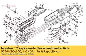 honda 83566MCA000 blijf, l. injectiedeksel - Onderkant