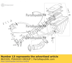 Aprilia 863320, Rohr, OEM: Aprilia 863320