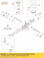 Ici, vous pouvez commander le kit de réparation de bielle auprès de KTM , avec le numéro de pièce 77830015044: