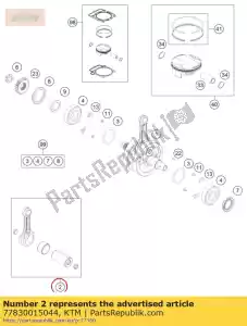 ktm 77830015044 kit de réparation de bielle - La partie au fond