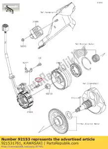 kawasaki 921531761 boulon, douille, 4x22 klx450a8f - La partie au fond