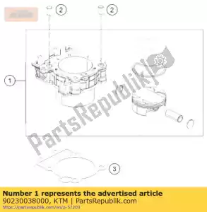 KTM 90230038000 cylinder + t?ok kpl. - Dół