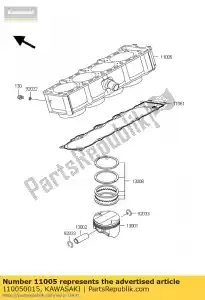 Kawasaki 110050015 cylinder-engine - Bottom side