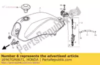 16967GA6671, Honda, tazza, filtro carburante honda (n) 1993 (p) spain cb cg cmx f (e) fwd (d) nsr nx rf (d) rr (p) s (f) netherlands s (p) netherlands / bel sd (f) germany vt xl xrv 50 75 80 125 150 250 450 600 650 1100 1983 1984 1985 1986 1987 1988 1989 1990 1991 1992 1993 1994 1998, Nuovo