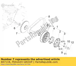 Piaggio Group 847118 demi-poulie assy .. conduite - La partie au fond