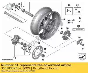 bmw 36318389314 rear wheel, black, lined - 6.0x17 - Bottom side