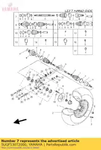 yamaha 5UGF530T2000 conjunto de rótula - Lado inferior