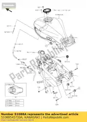 Qui puoi ordinare tank-comp-fuel, ebano br250eff da Kawasaki , con numero parte 51088545720A: