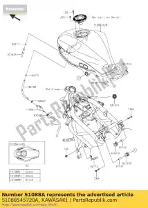 kawasaki 51088545720A tanque de combustible comp - Lado inferior