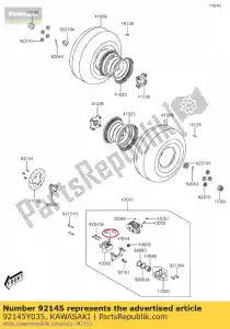 kawasaki 92145Y035 resorte, almohadilla kvf300ccf - Lado inferior