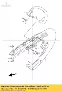 suzuki 4621103F1133J poignée, passager - La partie au fond