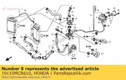 Ici, vous pouvez commander le réservoir, réserve auprès de Honda , avec le numéro de pièce 19110MCB610: