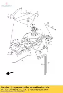 suzuki 4410001H00YD8 tanque de combustible - Lado inferior