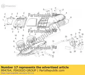 Piaggio Group 894764 tubo de ventilación trasero soplado - Lado inferior