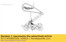 Here you can order the mark r,fue*type2* from Honda, with part number 87113KEBG00ZB: