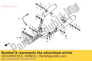 Honda 18310MATD52 comp. silencioso, r. - Lado inferior