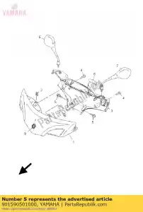 yamaha 901590501000 screw, with washer - Bottom side