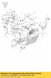 Aquí puede pedir salida de la bomba de agua de la manguera de Triumph , con el número de pieza T2105201: