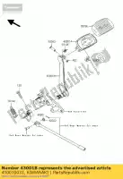 430010031, Kawasaki, lever-brake,padal vn2000-a1h kawasaki vn 2000 2004 2005 2006 2008 2009 2010, New