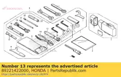 Ici, vous pouvez commander le clé, hex., 6mm auprès de Honda , avec le numéro de pièce 89221422000: