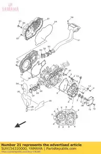 yamaha 5UH154310000 tapa, cárter 3 - Lado inferior