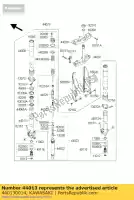 440130014, Kawasaki, horquilla interior, izquierda kawasaki kx  m f kx125 kx250 kx250f 125 250 , Nuevo