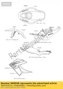 kawasaki 560542016 marca, tapa trasera, 250 br250egf - Lado inferior