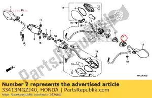 honda 33413MGZJ40 caoutchouc, montage clignotant (fr.) - La partie au fond