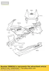 Here you can order the pattern,upp cowling,r from Kawasaki, with part number 560631246: