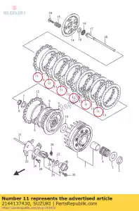 suzuki 2144137430 plate,clutch dr - Bottom side