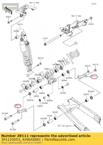 Kawasaki 391110053 rod-tie, vering - Onderkant