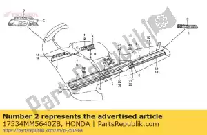 Honda 17534MM5640ZB marca a, l. depósito de combustible * típico - Lado inferior