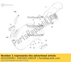 Piaggio Group 65102900R7 front mudguard - Bottom side