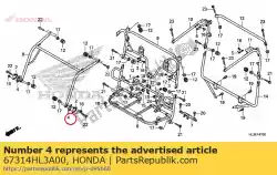 Ici, vous pouvez commander le écrou de plaque m6 auprès de Honda , avec le numéro de pièce 67314HL3A00: